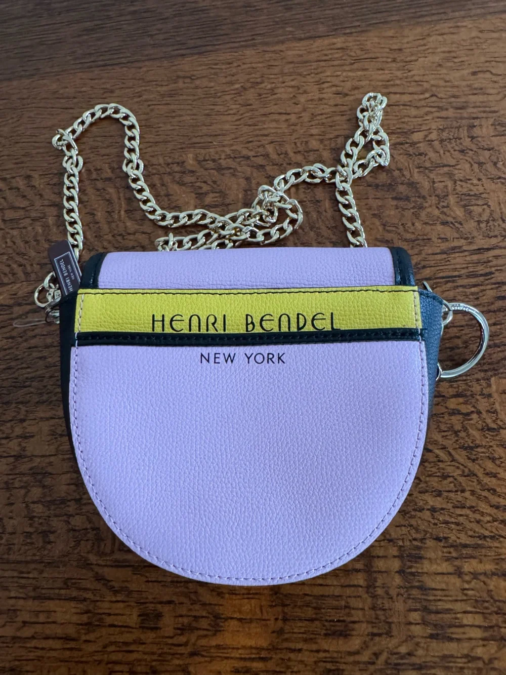 NWT Henri Bendel Mini Colorblock Saddle Bag Crossbody - Picture 2 of 14